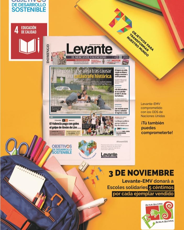 Lee más sobre el artículo El diari Levante, Escoles Solidàries i els ODS